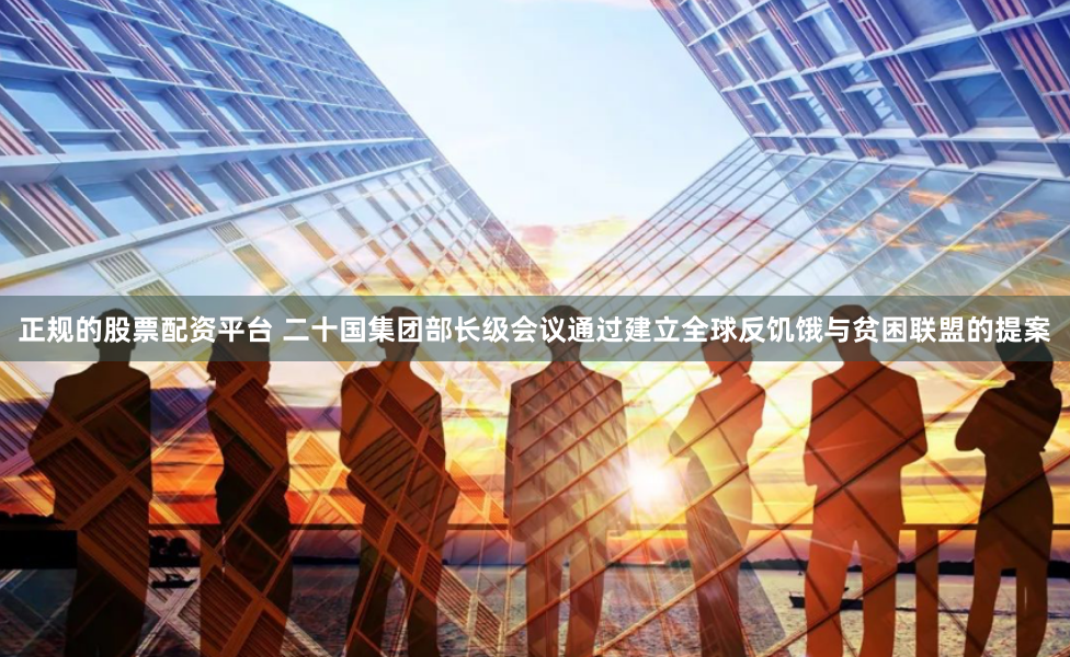 正规的股票配资平台 二十国集团部长级会议通过建立全球反饥饿与贫困联盟的提案